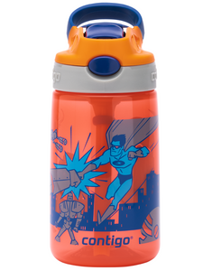 Bottle for kids - Contigo Gizmo Flip 420ml Kids Mug - Nectarine Superhero