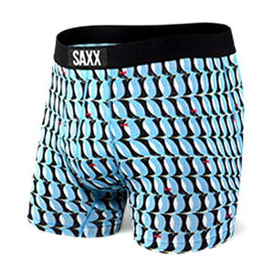 Men's comfortable SAXX ULTRA Boxer Brief Fly march of penguins - blue.