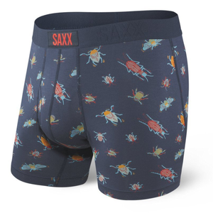 Men's comfortable SAXX ULTRA Boxer Brief Fly underwear - navy blue.