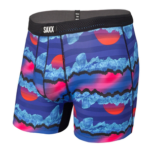 Men's cooling / sport boxer briefs with a fly SAXX HOT SHOT Boxer Brief Fly ice mountains - blue.