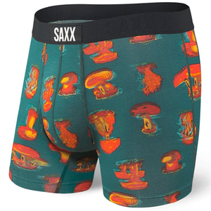 Men's quick-drying SAXX VIBE Boxer Briefs - mushroom green.