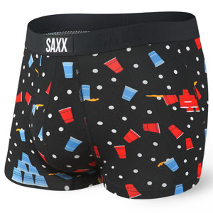 Men's short quick-drying SAXX VIBE Trunk boxer briefs - black.