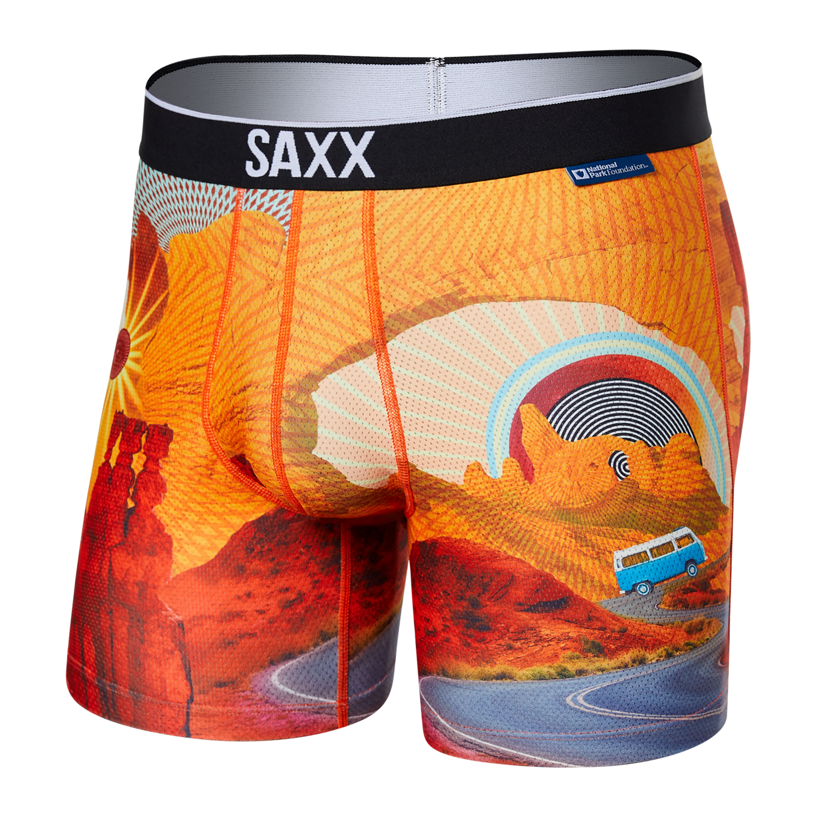 Men's sports boxer briefs SAXX VOLT Boxer Brief camper - orange.