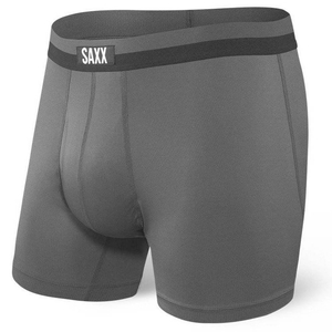 Men's sports boxer briefs with a fly SAXX SPORT MESH Boxer Brief Fly - graphite.