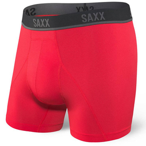 Men's sports running boxer briefs SAXX KINETIC HD Boxer Brief - red.