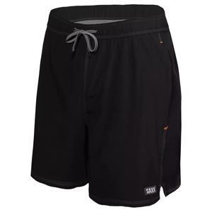 Men's swim shorts with 2-in-1 pockets SAXX OH BUOY above the knee - black.