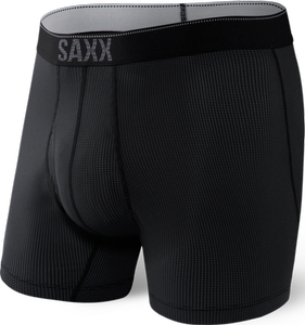 Men's trekking / sport boxer briefs with fly SAXX QUEST Boxer Brief Fly - black.