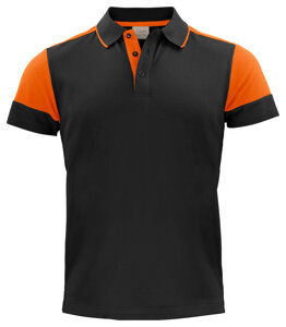 Polo shirt Prime Polo by Printer - Black - Orange.
