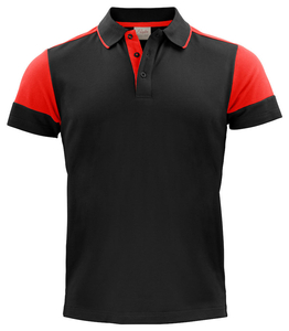 Prime Polo polo shirt by Printer in black - red.