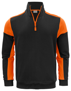 Two-tone Half Zip Prime Halfzip Sweater by Printer brand - Black - Orange.