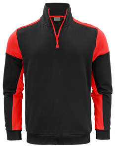 Two-tone Half Zip Prime Halfzip Sweater by Printer brand - Black - Red.