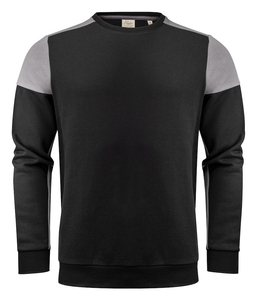 Two-tone Prime Crewneck sweatshirt by Printer brand - Black - Beige.