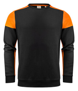 Two-tone Prime Crewneck sweatshirt by Printer brand - Black - orange.