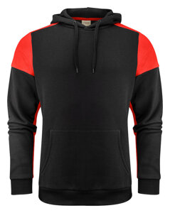 Two-tone Prime Hoodie sweatshirt by Printer - Black - Red.