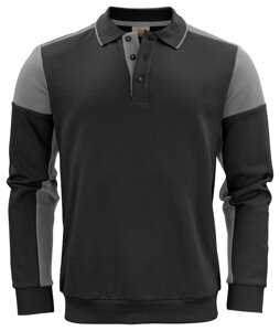 Two-tone polo-style Prime Polosweater hoodie by Printer brand - Black - Grey.