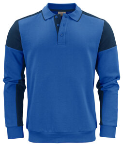 Two-tone polo-style Prime Polosweater hoodie by Printer brand - Blue - Navy blue.