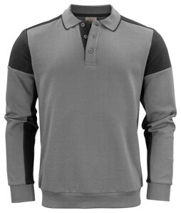 Two-tone polo-style Prime Polosweater hoodie by Printer brand - Gray - Black.