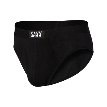 Comfortable men's SAXX ULTRA Boxer Brief Fly - black.