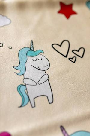 Dr.Bacty quick-drying double-sided towel for girls 70x140 - yellow unicorn.