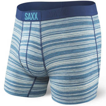 Men's quick-drying SAXX VIBE Boxer Brief Modern Fit in stripes - blue-gray.