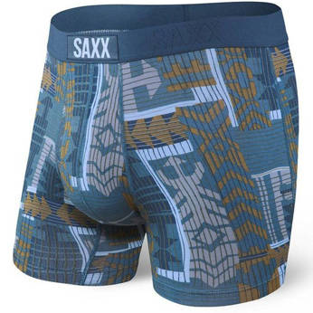 Men's quick-drying SAXX VIBE Boxer Brief patchwork - blue.