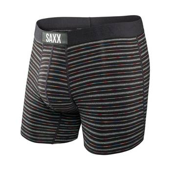 Men's quick-drying SAXX VIBE Boxer Briefs with colorful stripes - black.