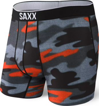 Men's sports boxer briefs SAXX VOLT Boxer Brief - gray camo.