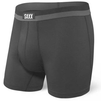 Men's sports boxer briefs with a fly SAXX SPORT MESH Boxer Brief Fly - black.