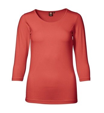 T-shirt with stretch 3/4 sleeves from ID, coral
