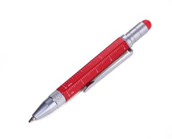 multifunctional ballpoint pen TROIKA construction liliput - red.