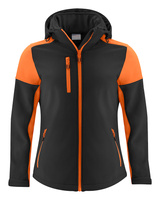 Softshell mit abnehmbarer Kapuze Prime Softshell Lady von der Marke Printer - Schwarz - Orange.