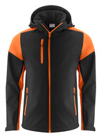 Softshell mit abnehmbarer Kapuze Prime Softshell von der Marke Printer - Schwarz - Orange.