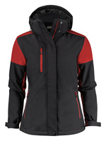 Zweifarbige gefütterte Softshelljacke Prime Padded Softshell Lady von Printer - Schwarz - Rot.