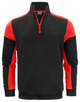 Two-tone Half Zip Prime Halfzip Sweater by Printer brand - Black - Red.