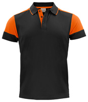 T-Shirt Polo Prime Polo von der Marke Printer - Schwarz - Orange.