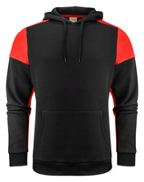Zweifarbiger Kapuzenpullover Prime Hoodie von der Marke Printer - Schwarz - Rot.