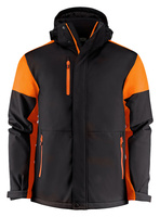 Zweifarbige gefütterte Softshell-Jacke Prime Padded Softshell von Printer - Schwarz - Orange.