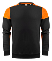 Zweifarbiger Prime Crewneck Hoodie der Marke Printer - Schwarz - Orange.