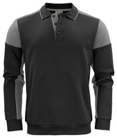 Two-tone polo-style Prime Polosweater hoodie by Printer brand - Black - Grey.
