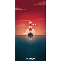 Dr.Bacty 70x140 beidseitig schnell trocknendes Handtuch - Lighthouse